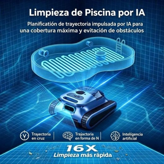 Robot limpiafondos con limpieza inteligente por IA y planificación de trayectoria
